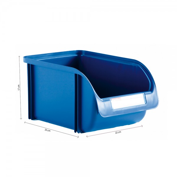 Gaveta apilable color titanium azul 22 cm